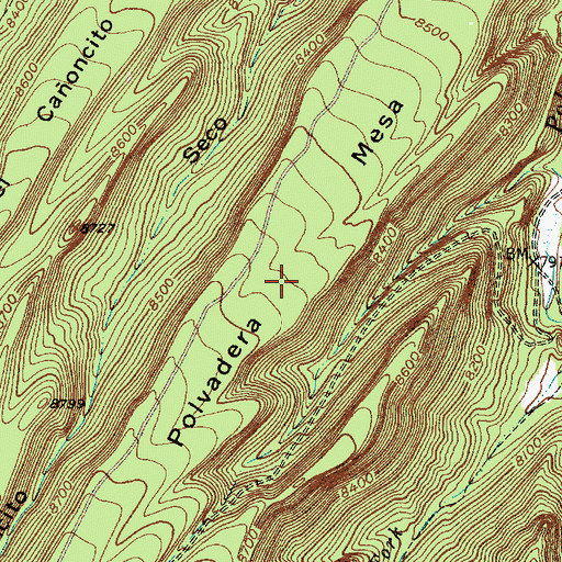 Topographic Map of Polvadera Mesa, NM