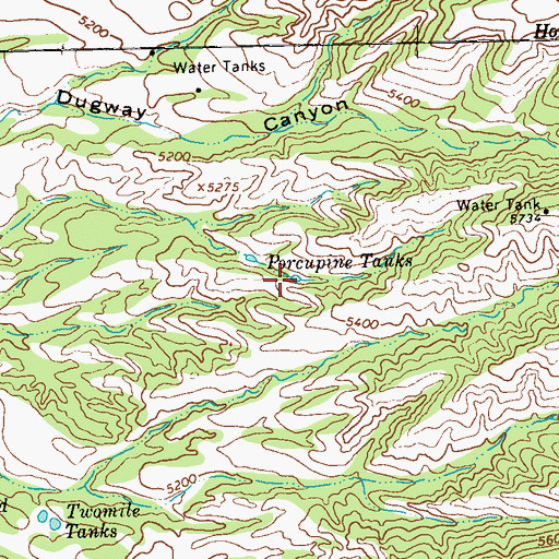 Topographic Map of Porcupine Tanks, NM