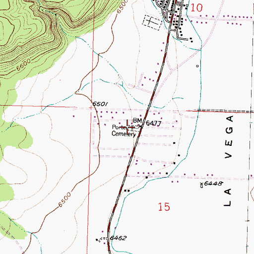 Topographic Map of Porter Cemetery, NM