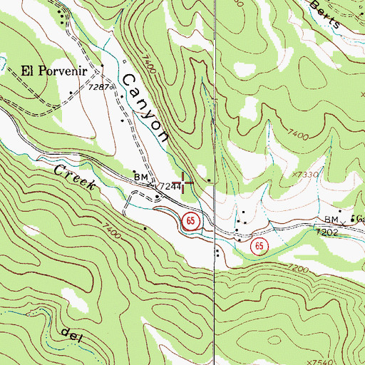 Topographic Map of Porvenir Canyon, NM