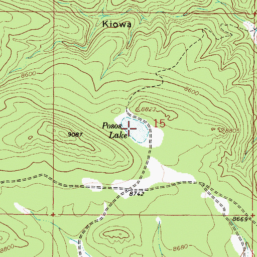Topographic Map of Posos Lake, NM