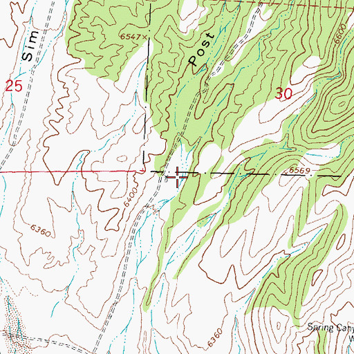 Topographic Map of Post Canyon, NM
