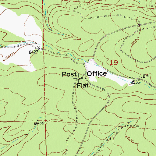 Topographic Map of Post Office Flat, NM