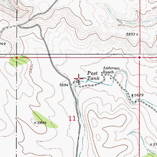 Topographic Map of Post Tank, NM