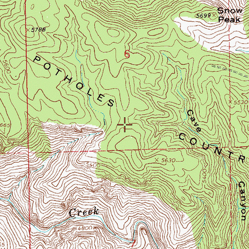 Topographic Map of Potholes Country, NM
