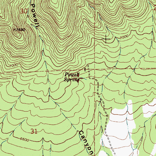 Topographic Map of Powell Spring, NM