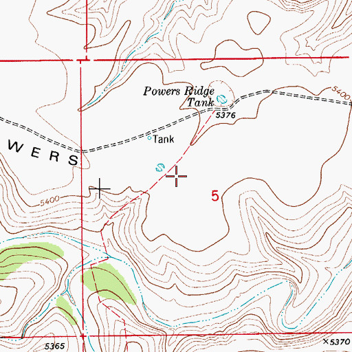 Topographic Map of Powers Ridge, NM