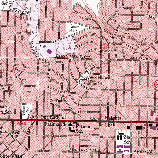 Topographic Map of Prado del Sol, NM