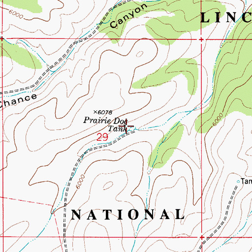 Topographic Map of Prairie Dog Tank, NM