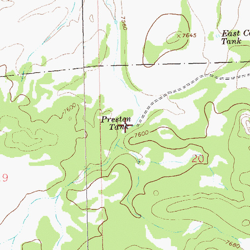 Topographic Map of Preston Tank, NM
