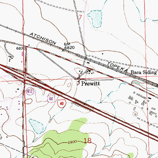 Topographic Map of Prewitt, NM