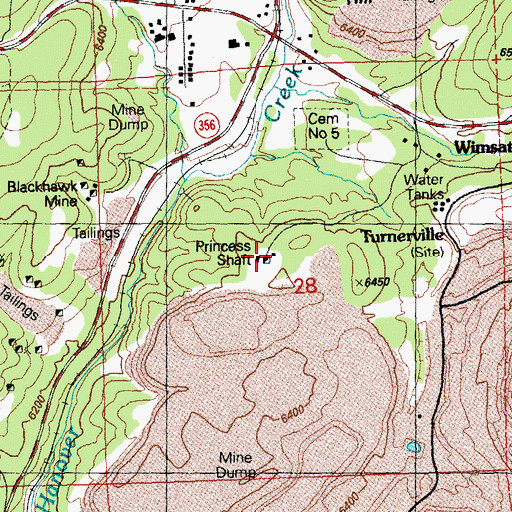 Topographic Map of Princess Shaft, NM