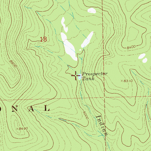 Topographic Map of Prospector Tank, NM
