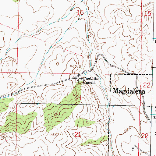 Topographic Map of Pueblito Ranch, NM