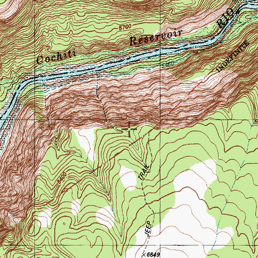 Topographic Map of Pueblito Tank, NM