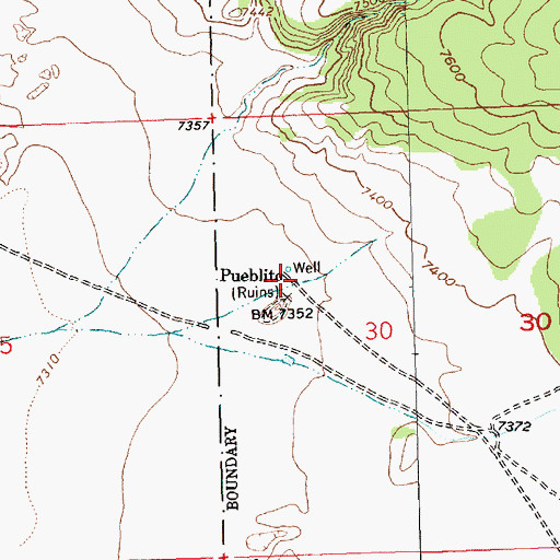 Topographic Map of Pueblito Well, NM