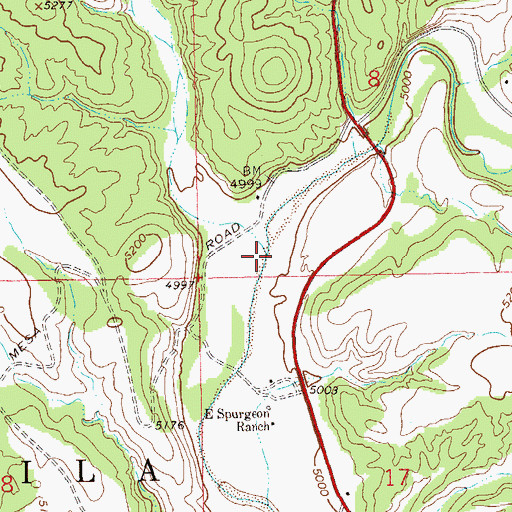 Topographic Map of Pueblo Creek, NM