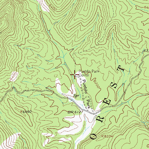 Topographic Map of Pueblo Park Corral, NM