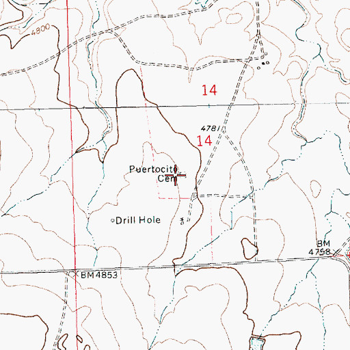 Topographic Map of Puertocito Cemetery, NM