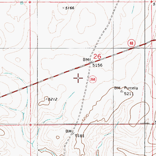 Topographic Map of Purcella Ranch, NM