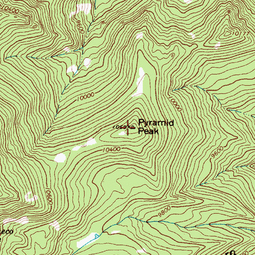 Topographic Map of Pyramid Peak, NM