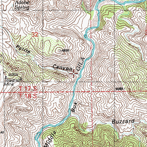 Topographic Map of Pyrite Canyon, NM
