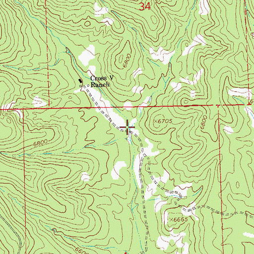Topographic Map of Quaking Aspen Canyon, NM