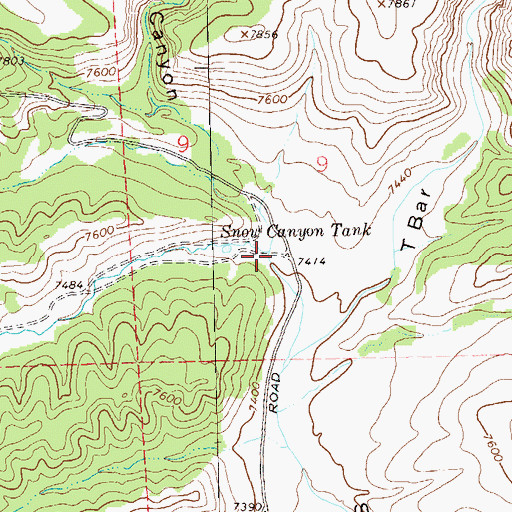 Topographic Map of Quaking Aspen Creek, NM