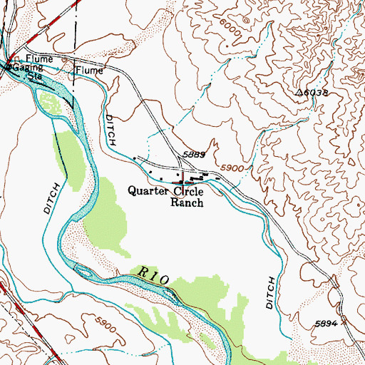 Topographic Map of Quarter Circle Ranch, NM