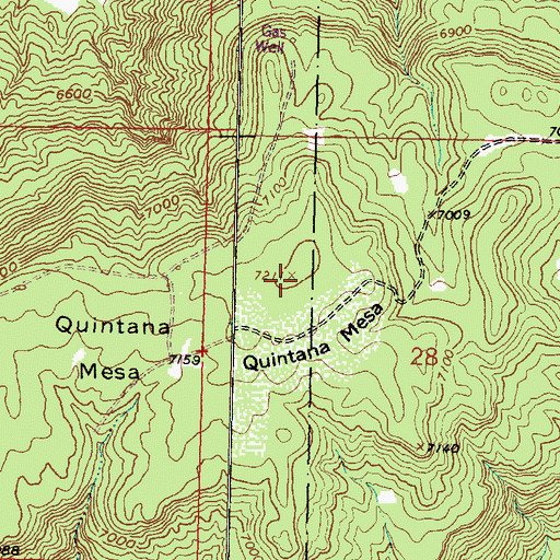 Topographic Map of Quintana Mesa, NM