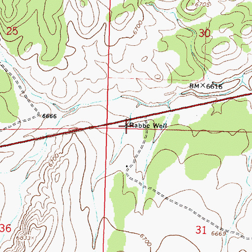 Topographic Map of Rabbe Well, NM