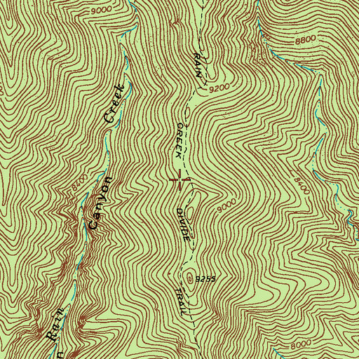 Topographic Map of Rain Creek Divide Trail, NM