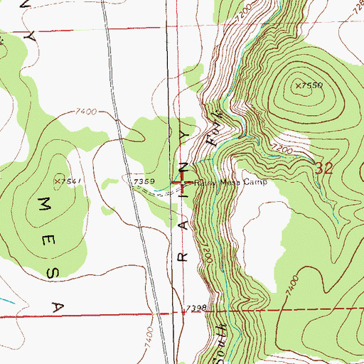 Topographic Map of Rainy Mesa Camp, NM