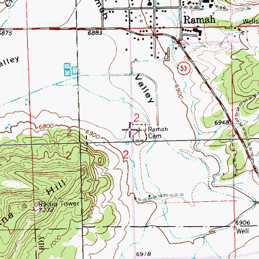 Topographic Map of Ramah Cemetery, NM