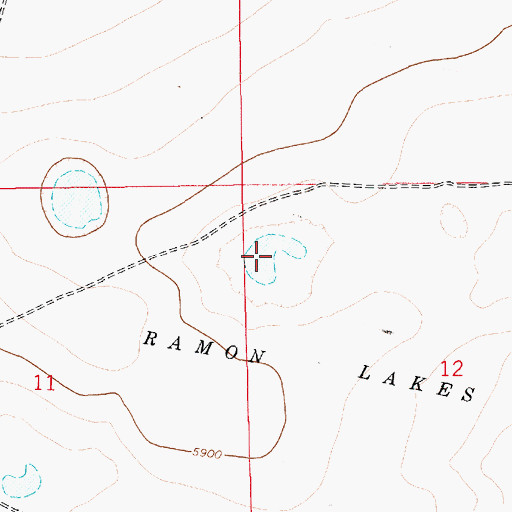 Topographic Map of Ramon Lakes, NM