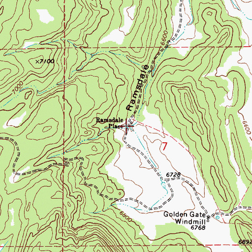 Topographic Map of Ramsdale Place, NM