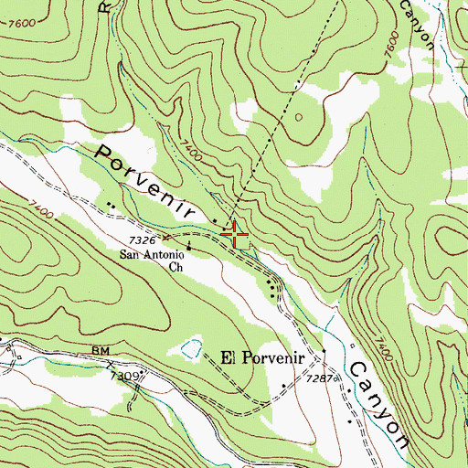 Topographic Map of Ranch Canyon, NM