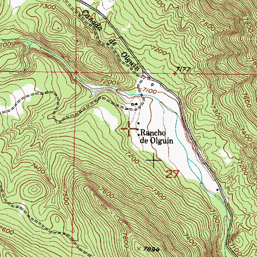 Topographic Map of Rancho de Olguin, NM