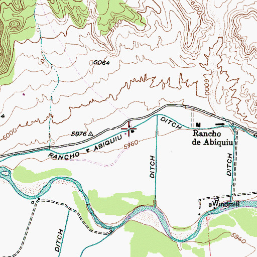 Topographic Map of Rancho Abiquiu Ditch, NM