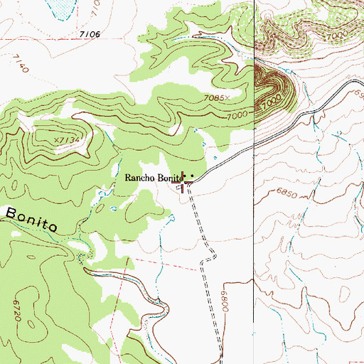 Topographic Map of Rancho Bonito, NM