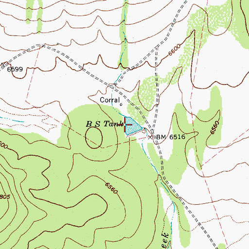 Topographic Map of BS Tank, AZ