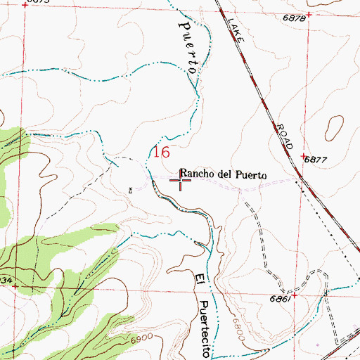 Topographic Map of Rancho Del Puerto, NM