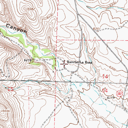 Topographic Map of Rancho La Rosa, NM