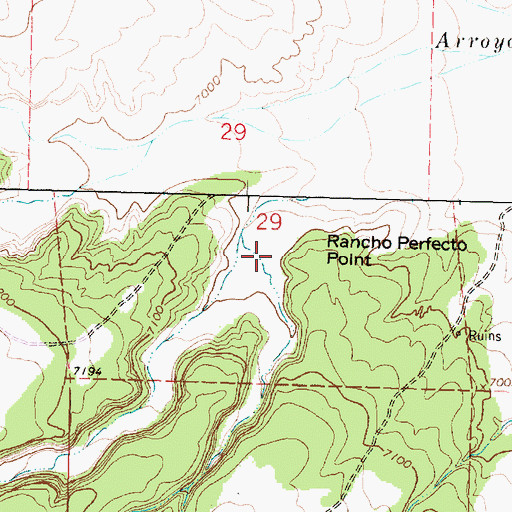 Topographic Map of Rancho Perfecto Point, NM
