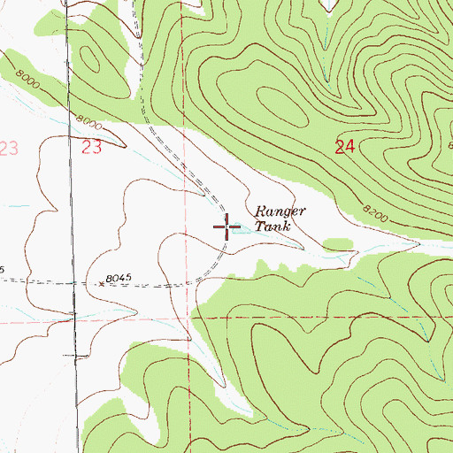 Topographic Map of Ranger Tank, NM
