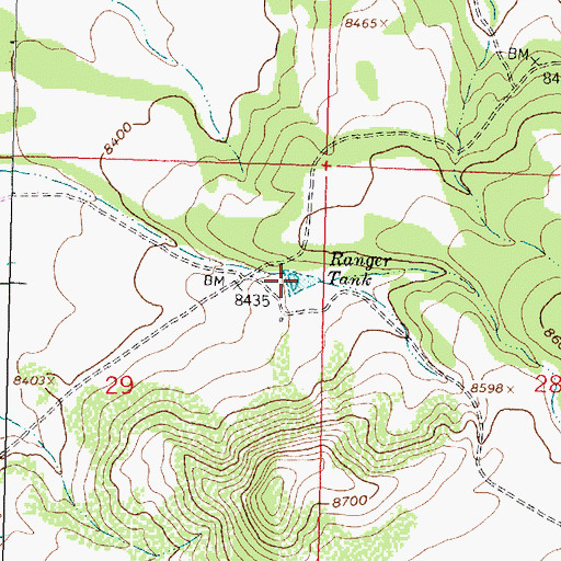 Topographic Map of Ranger Tank, NM