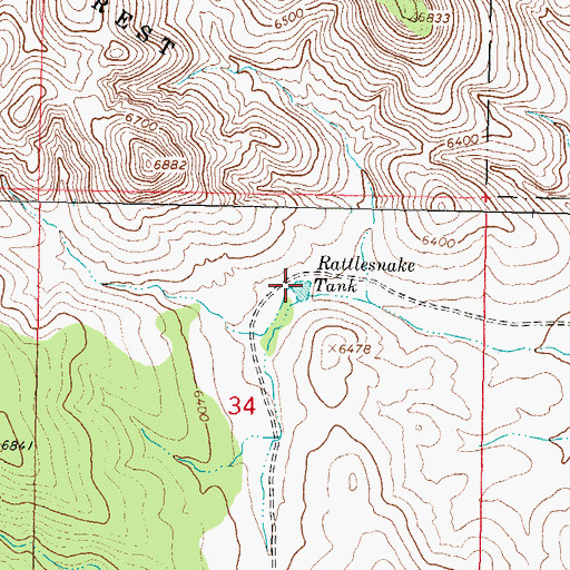 Topographic Map of Rattlesnake Tank, NM