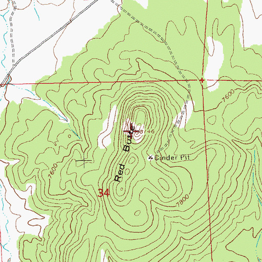 Topographic Map of Red Butte, NM