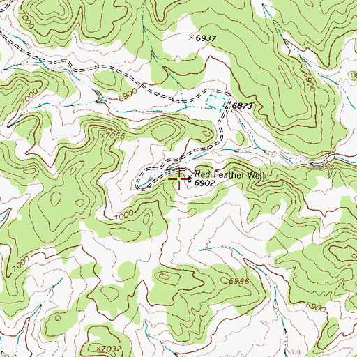 Topographic Map of Red Feather Well, NM