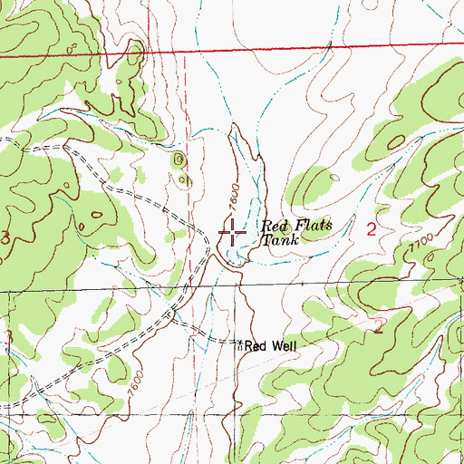 Topographic Map of Red Flats Tank, NM